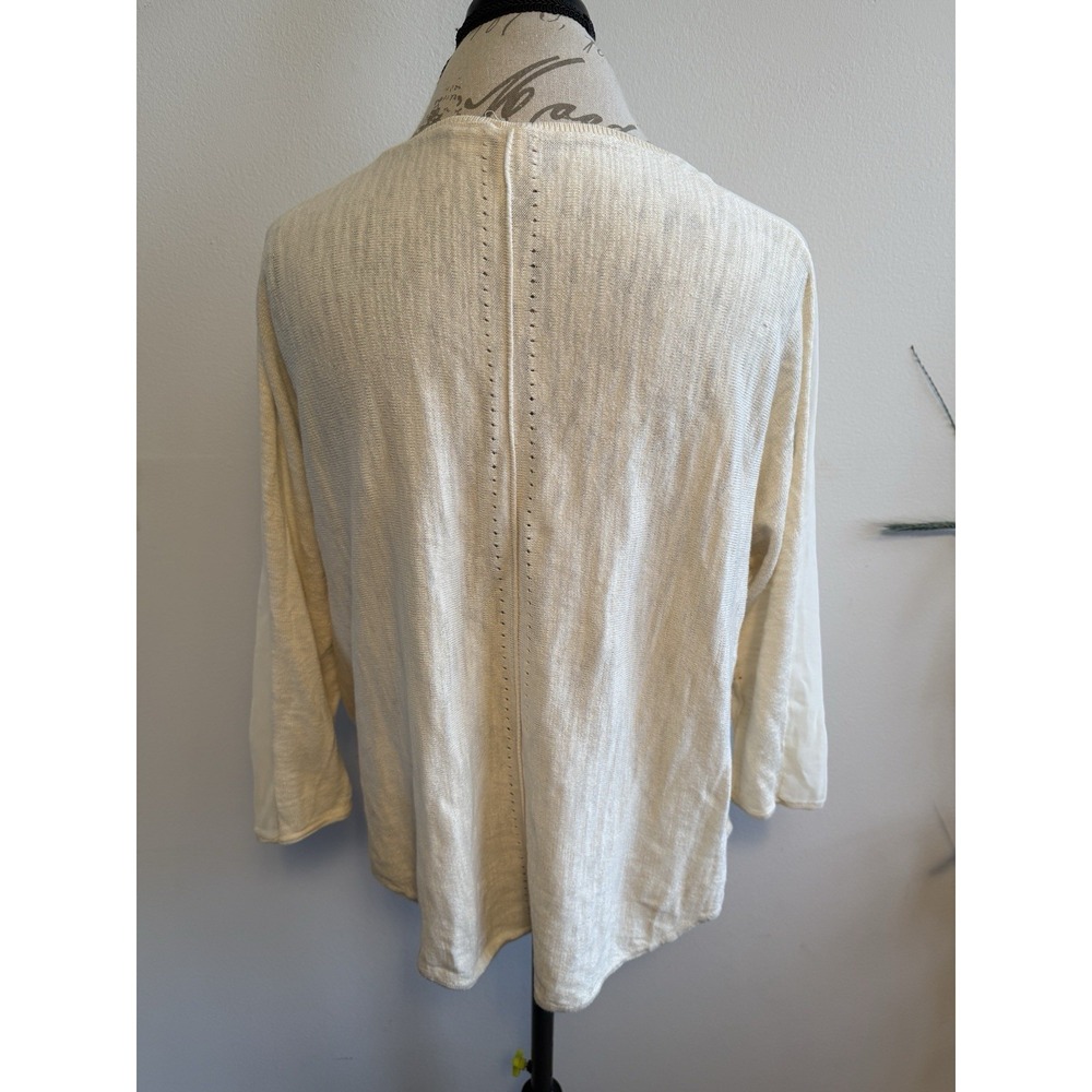 Moth Sabine Chiffon Sleeve Pullover Sweater Top Size M Ivory Anthropologie - Picture 3 of 9
